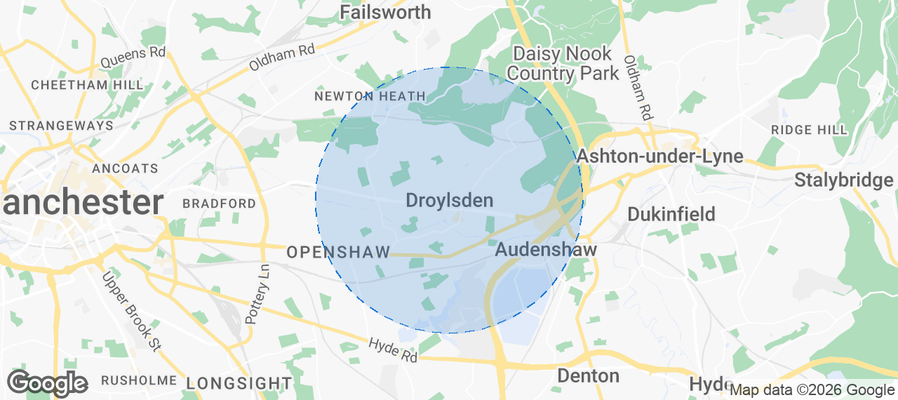 Droylsden Airbnb map